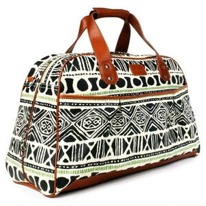 Halsea El Morro Weekend Bag NWT In Poly Bag Coated Canvas Leather Accents